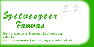 szilveszter hamvas business card